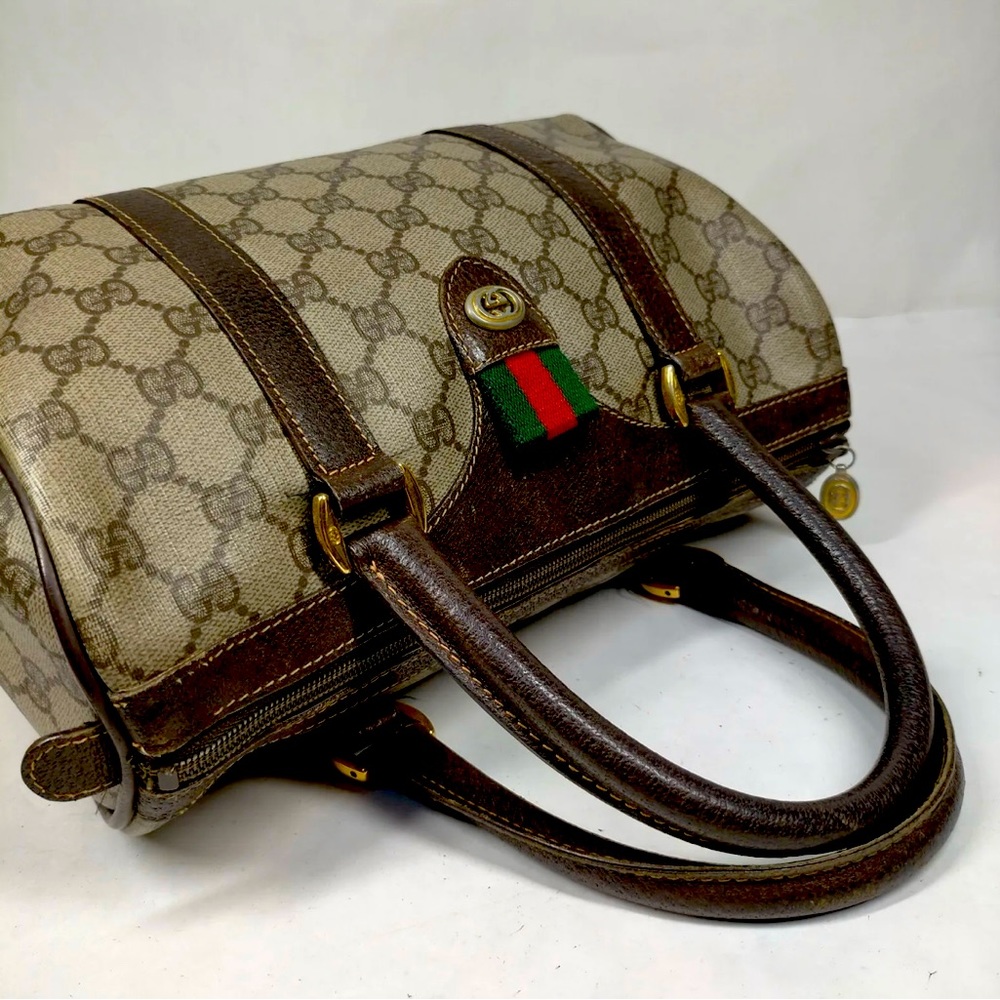 Vintage Gucci Hand Bag Sherry Line Brown PVC made in Italy 🇮🇹❤️🌹❤️🌹 - Picture 4 of 9